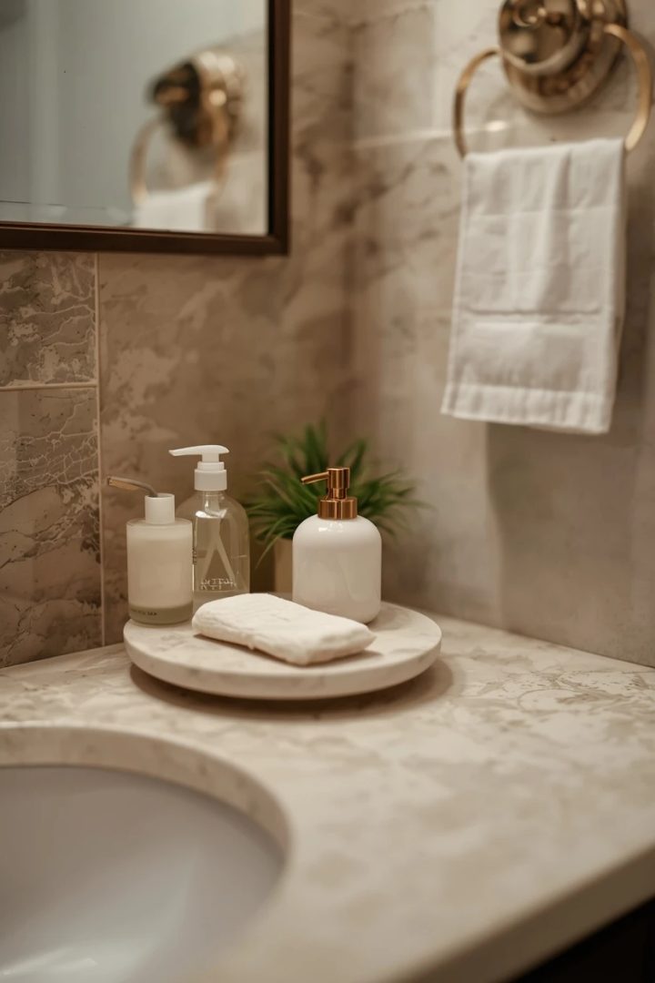 14. Tiered Trays on the Vanity