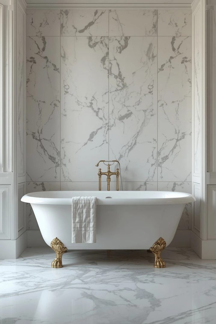 3. Marble-Effect Porcelain Tile