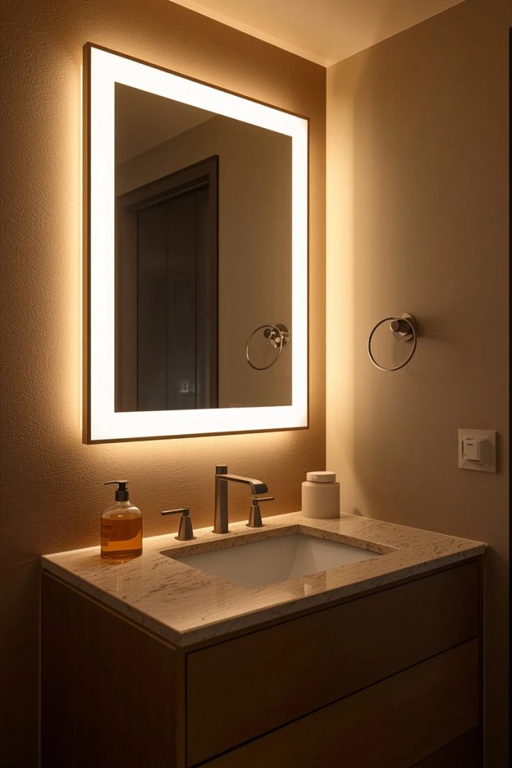 2. Fit a Backlit or Smart Mirror