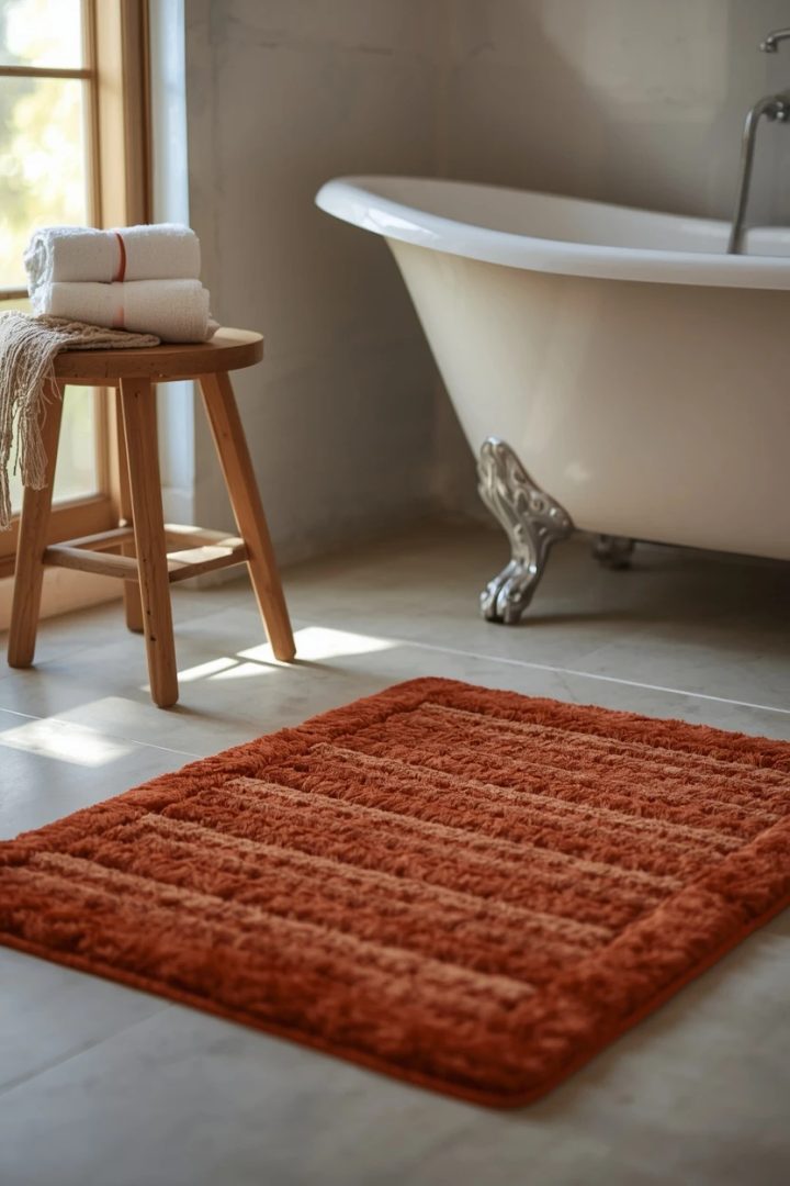 9. Add a Statement Bath Mat or Rug