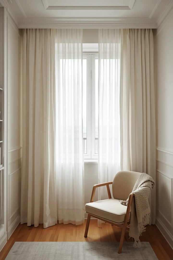 3. Floor-to-Ceiling Curtains That Heighten the Walls