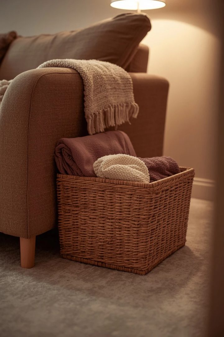 13. Under-Sofa Drawer Storage for Hidden Everyday Items