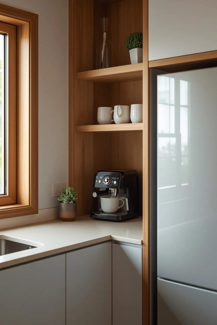 4. Coffee-Bar Niche Built Into Dead Corner Space