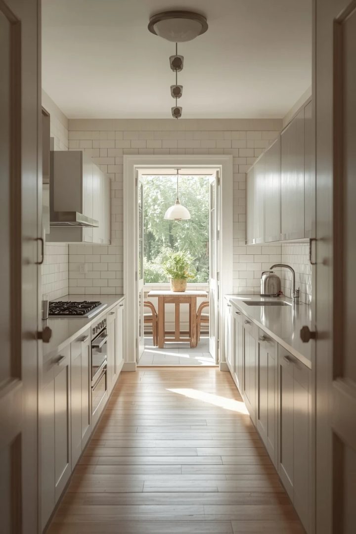 3. Galley Kitchen with a Pass-Through Window