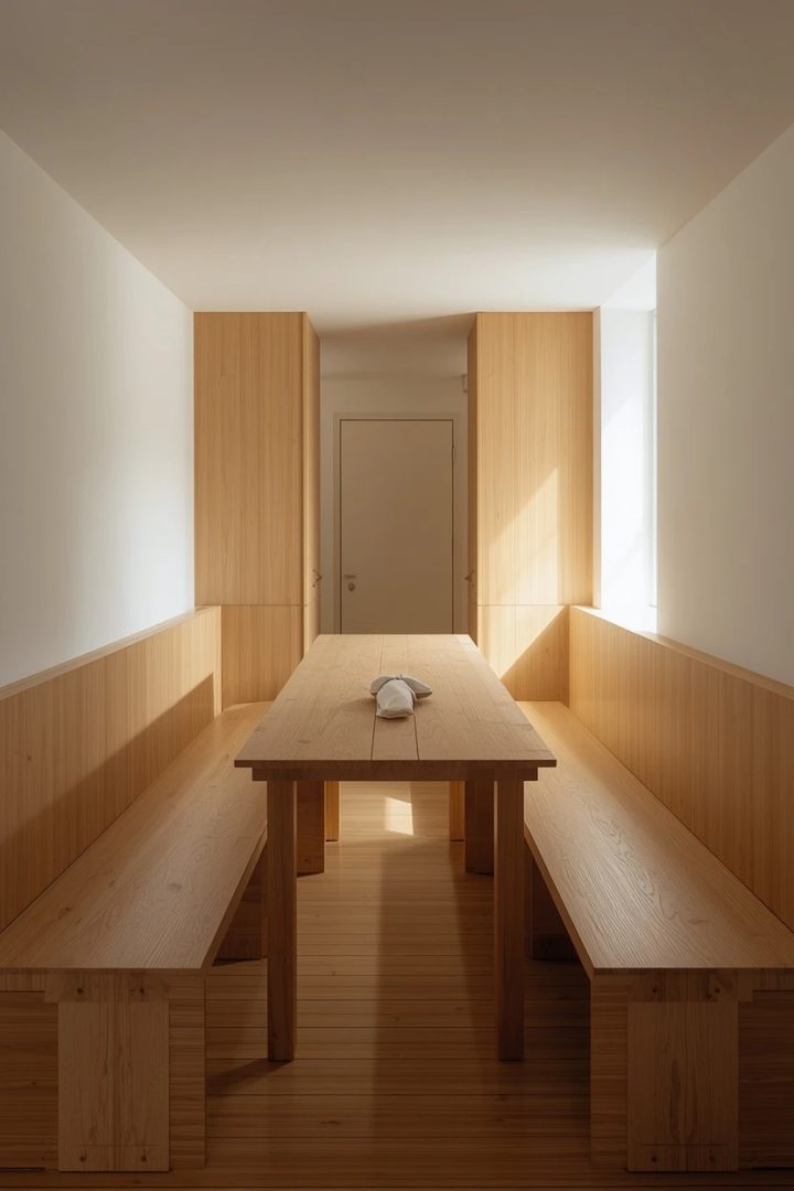 9. Parallel Galley with a Central Dining Runway