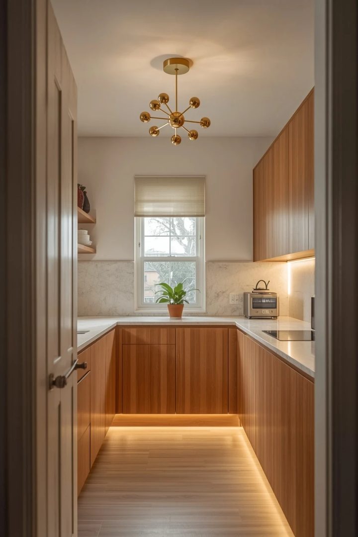 5. Brass Sputnik Kitchen Light Fixture for Low Ceilings