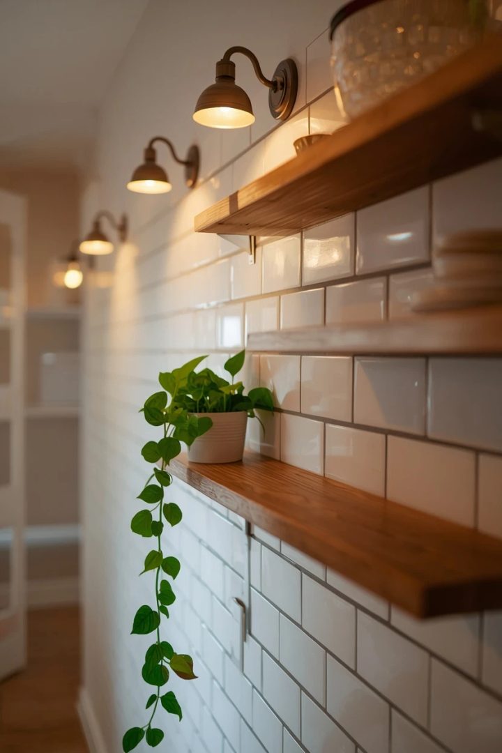 10. Mixed-Metal Sconce Trio Along the Backsplash Wall