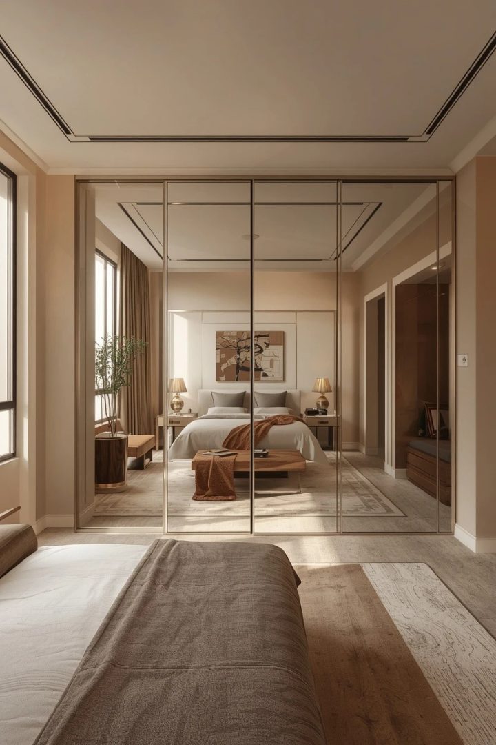 12. A Mirrored-Door Closet
