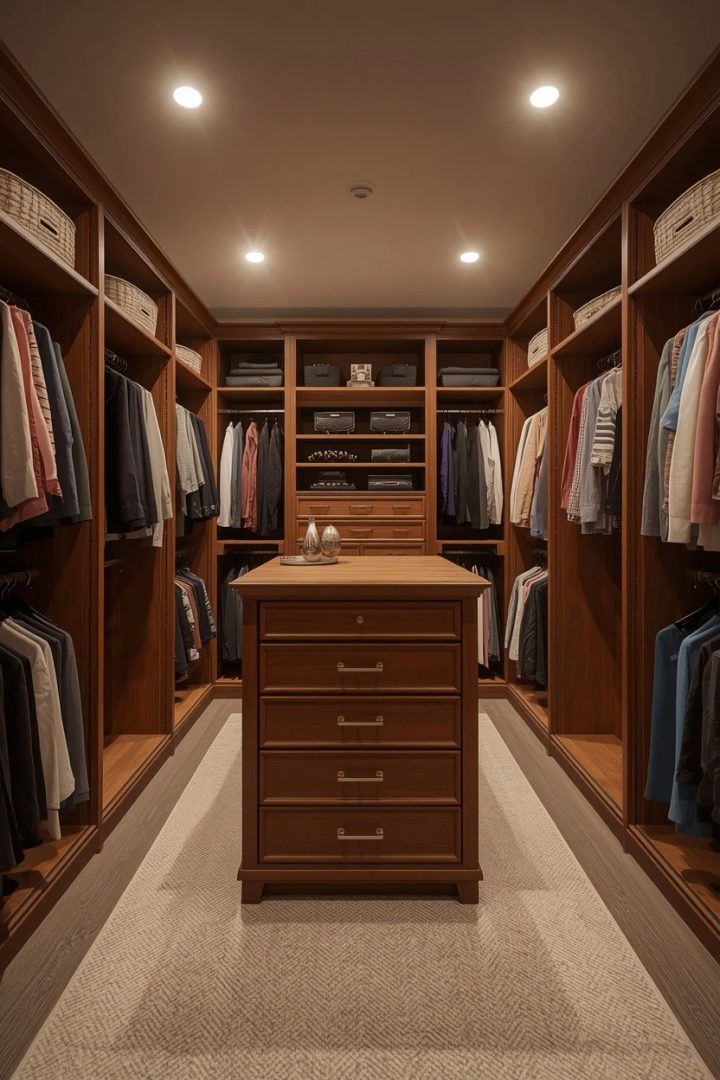 7. A Walk-In Closet with an Island