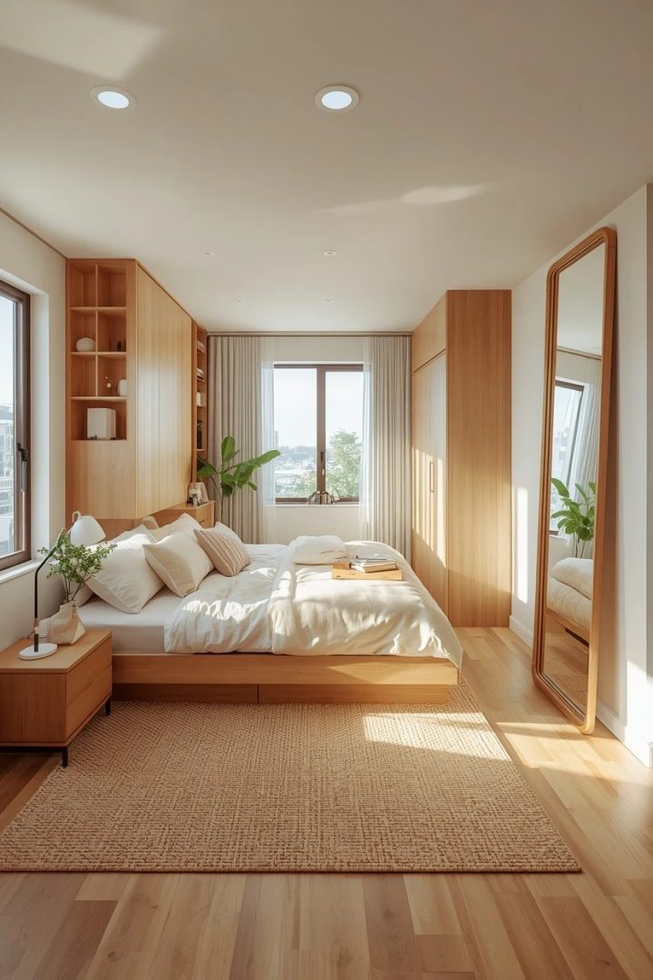 18. The Complete Maximized Tiny Bedroom