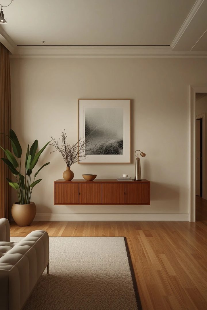9. A Floating Console with Art