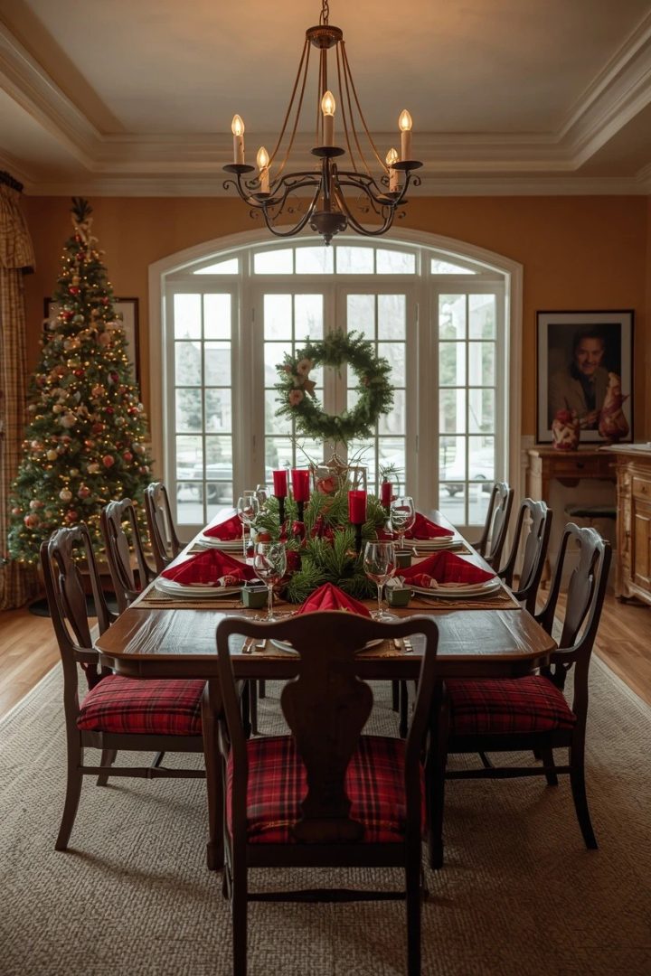 5. A Classic Red-and-Green Table