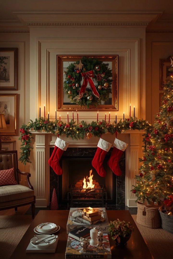 2. A Garland-Draped Mantel