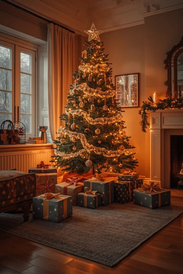 17. A Gift-Wrapped Under-Tree Display
