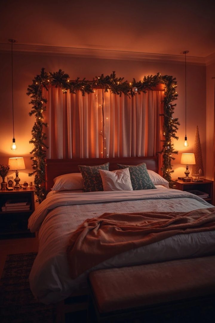 4. A Garland Headboard or Frame
