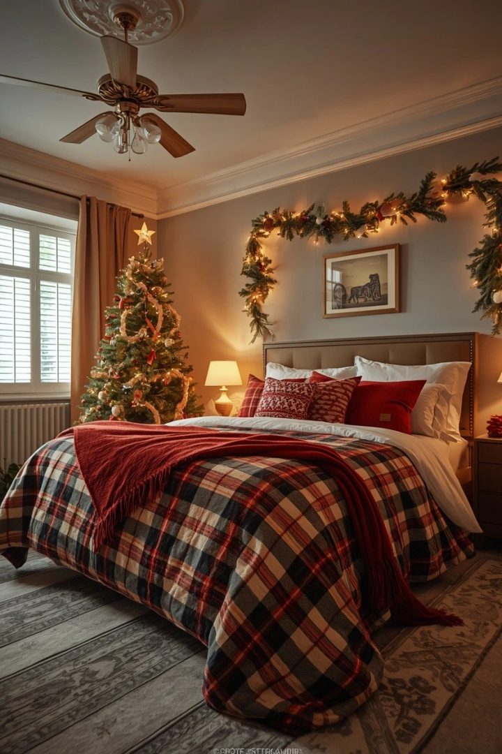 3. Festive Plaid Bedding