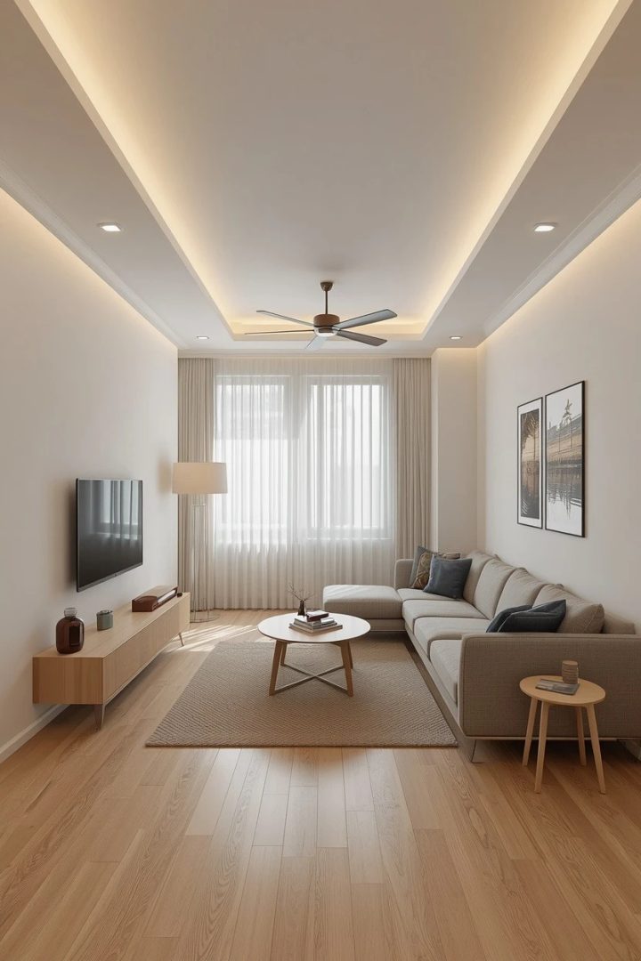 18. The Complete Small Living Room With a TV