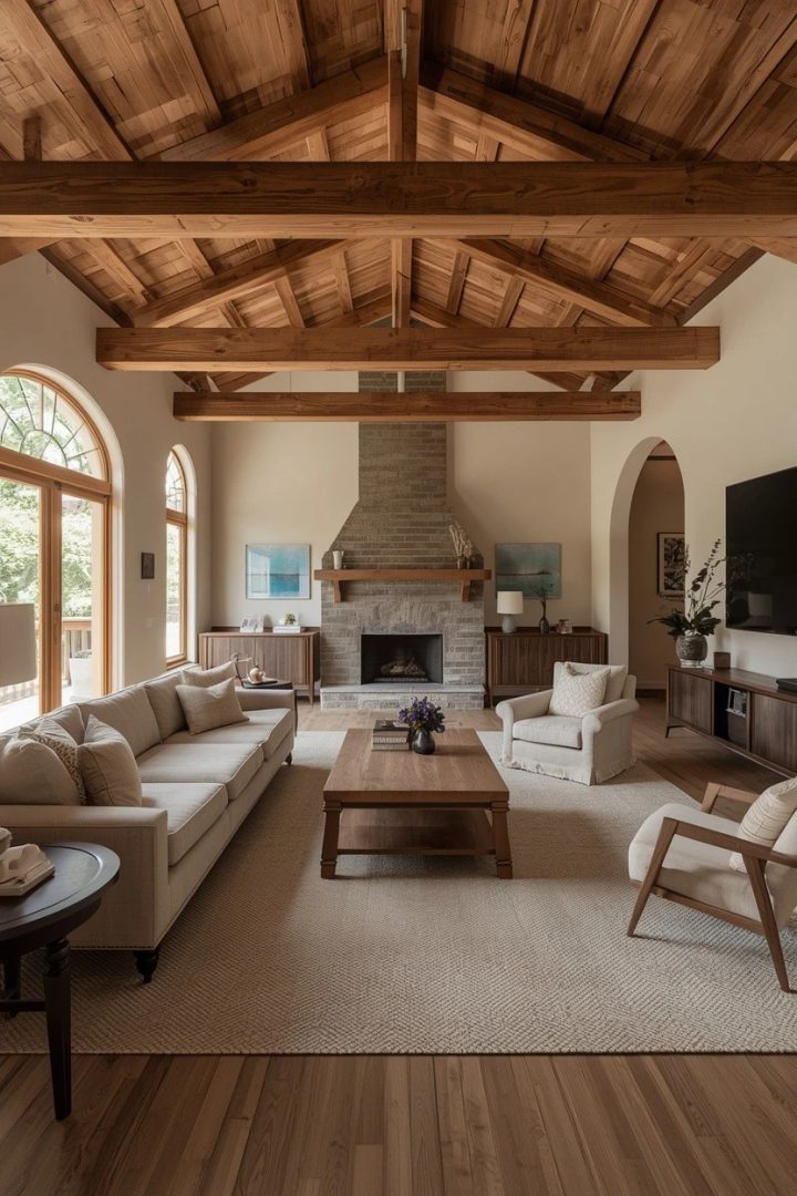 2. Exposed Wooden Beams