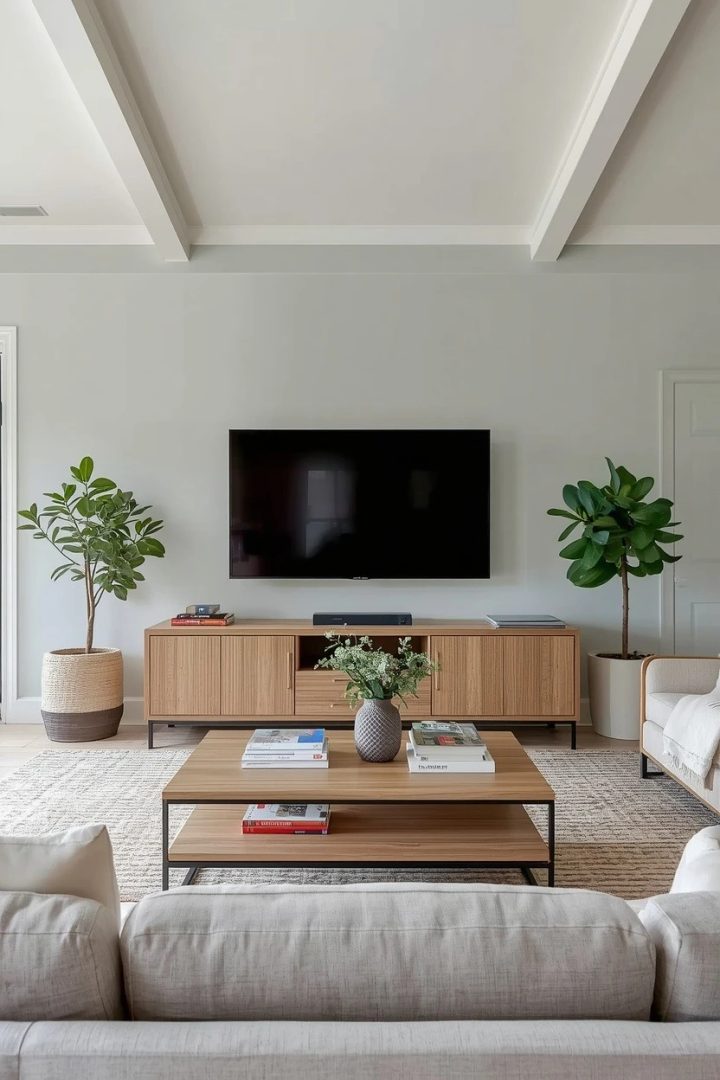 9. A Light Oak or Ash Media Unit