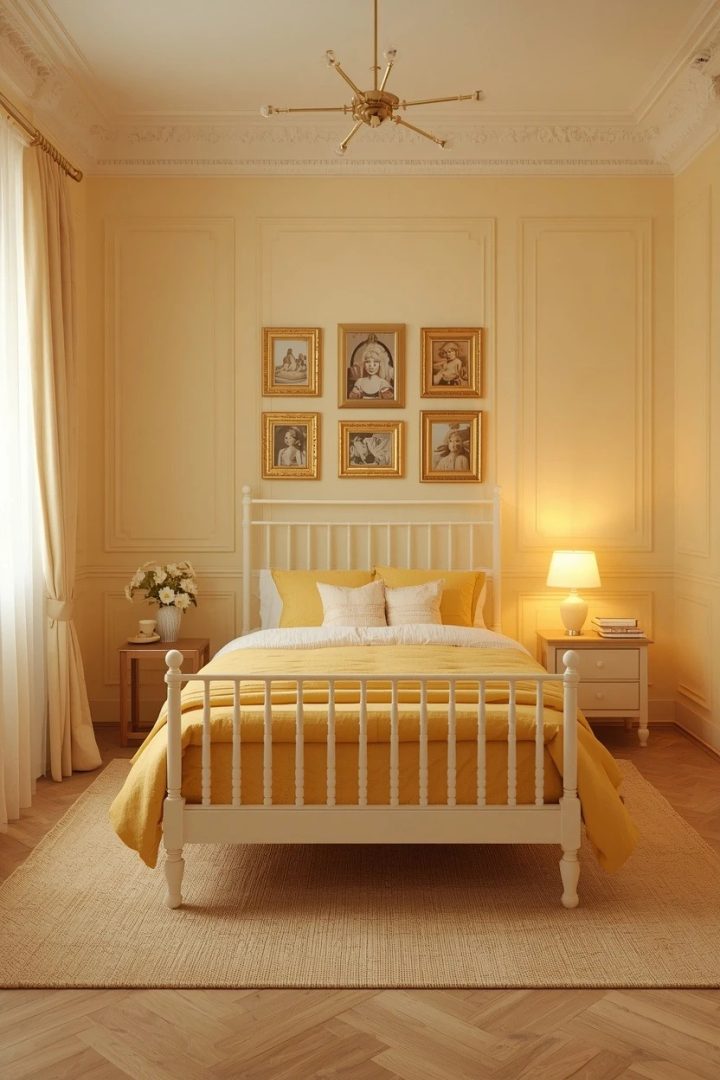 2. Framed Storybook Gallery Wall Over a Whole Pastel Room