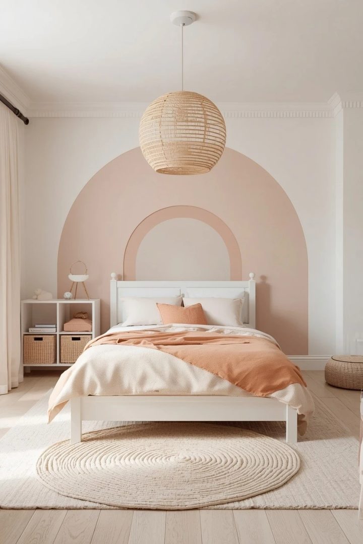 8. Pastel Rainbow Arch Mural Room for a Joyful Scheme