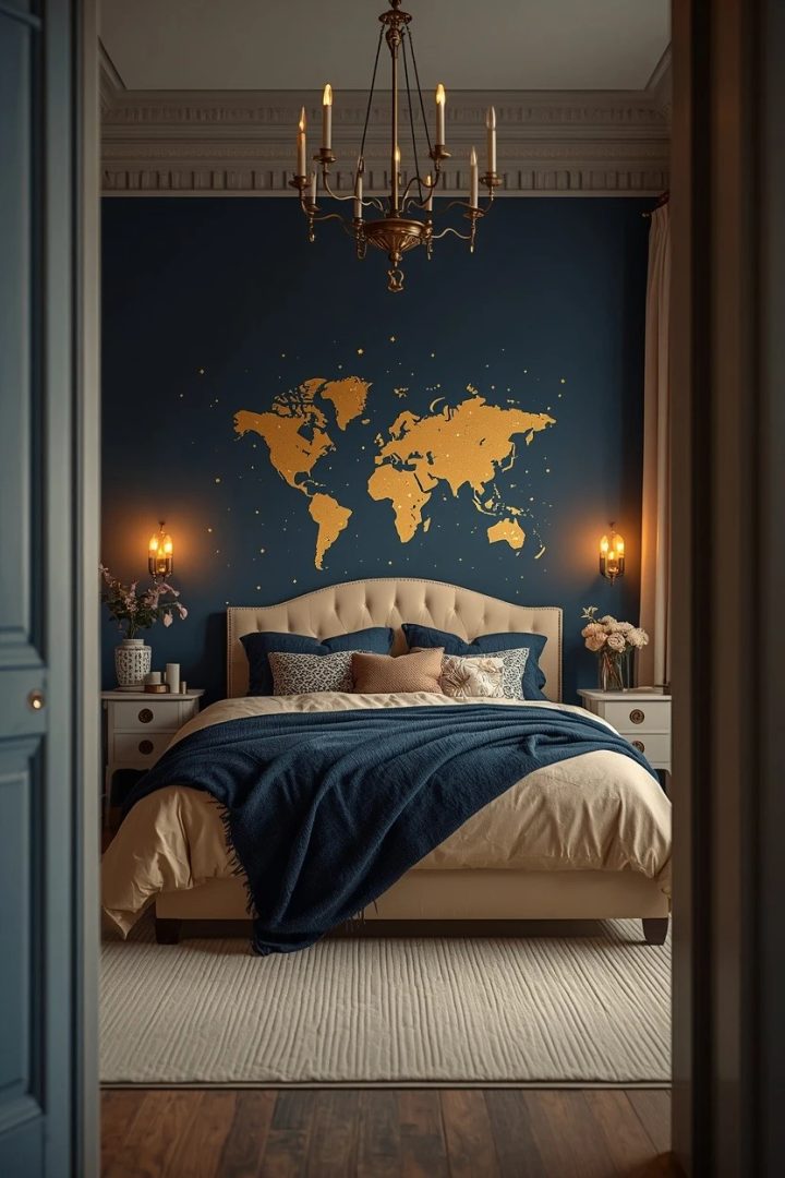 10. Star-Map Celestial Mural Room for a Princess of the Night Sky