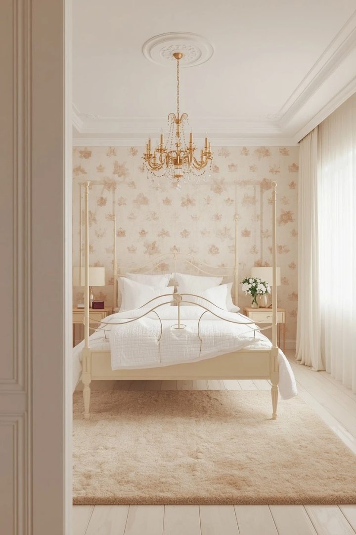 6. Watercolour Crown Motif Room With a Repeating Wall Pattern