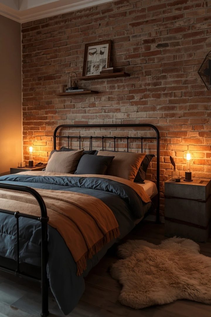 7. Industrial-Soft Loft Room for Modern Couples