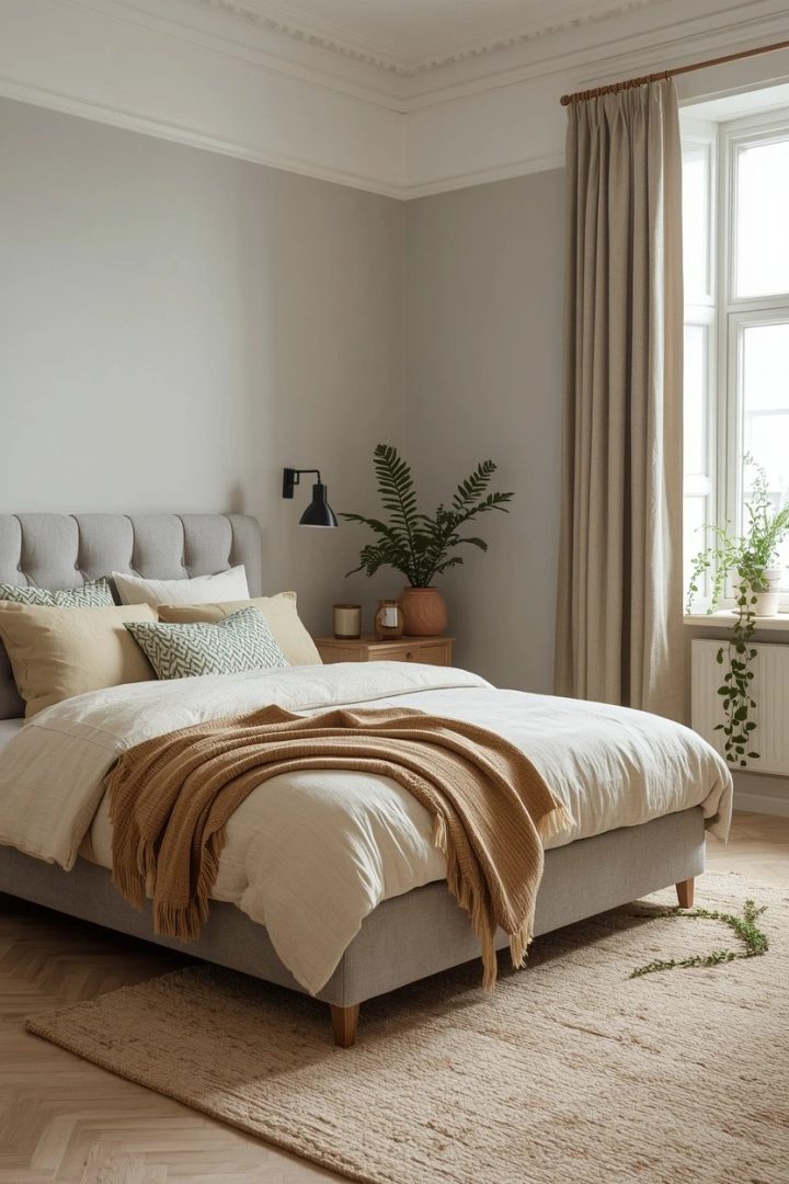 12. Warm Grey Room With Soft Green Undertones