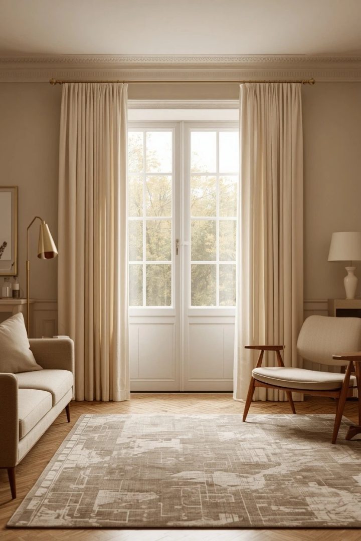 3. Ideas Living Room Curtains Owners Love: Pinch-Pleat Panels in a Neutral Scheme