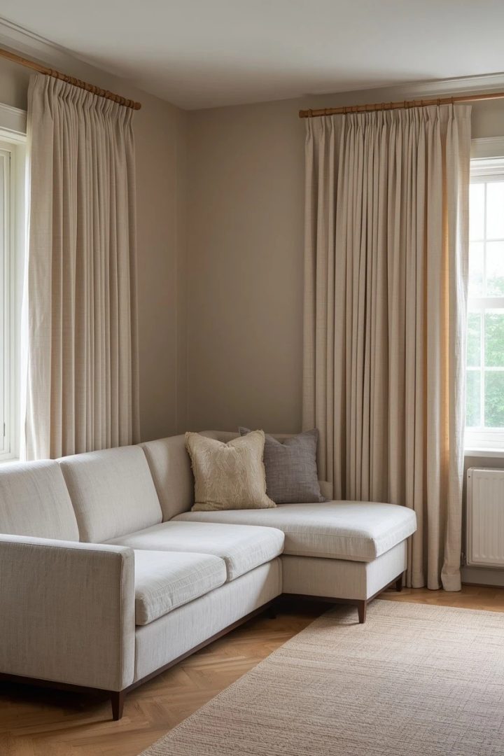 13. Wide Panels That Frame a Corner Window Run