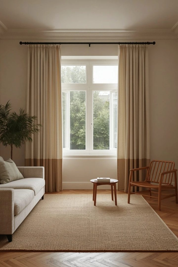 14. Two-Colour Curtains for a Subtly Layered Look