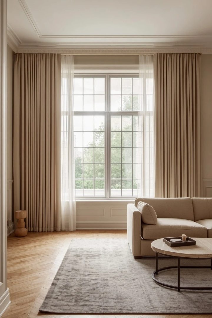 12. Layered Drapes for a Wide Picture Window