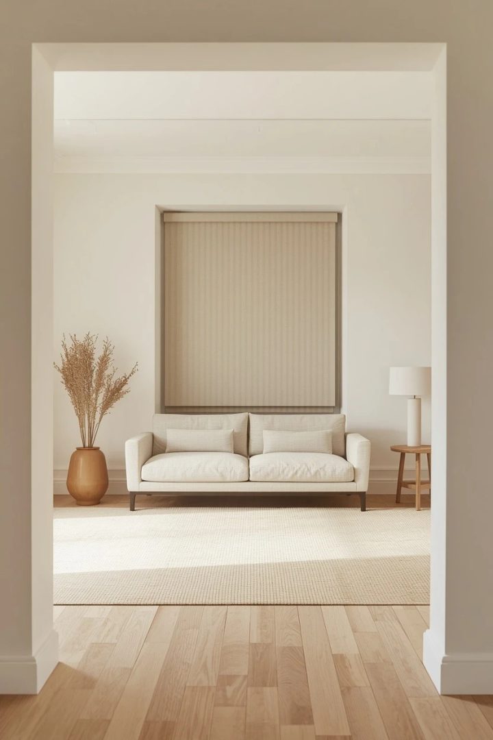 4. Roller Shades for a Clean Minimalist Room