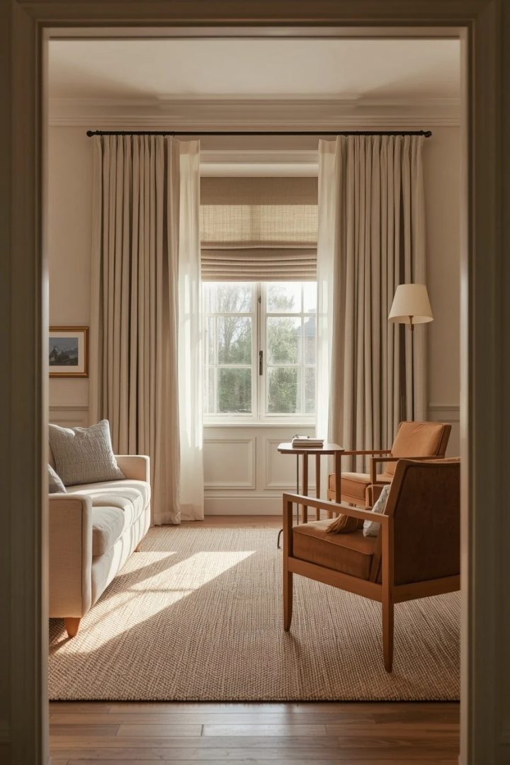 8. Layered Blind-and-Curtain Combination for Full Control
