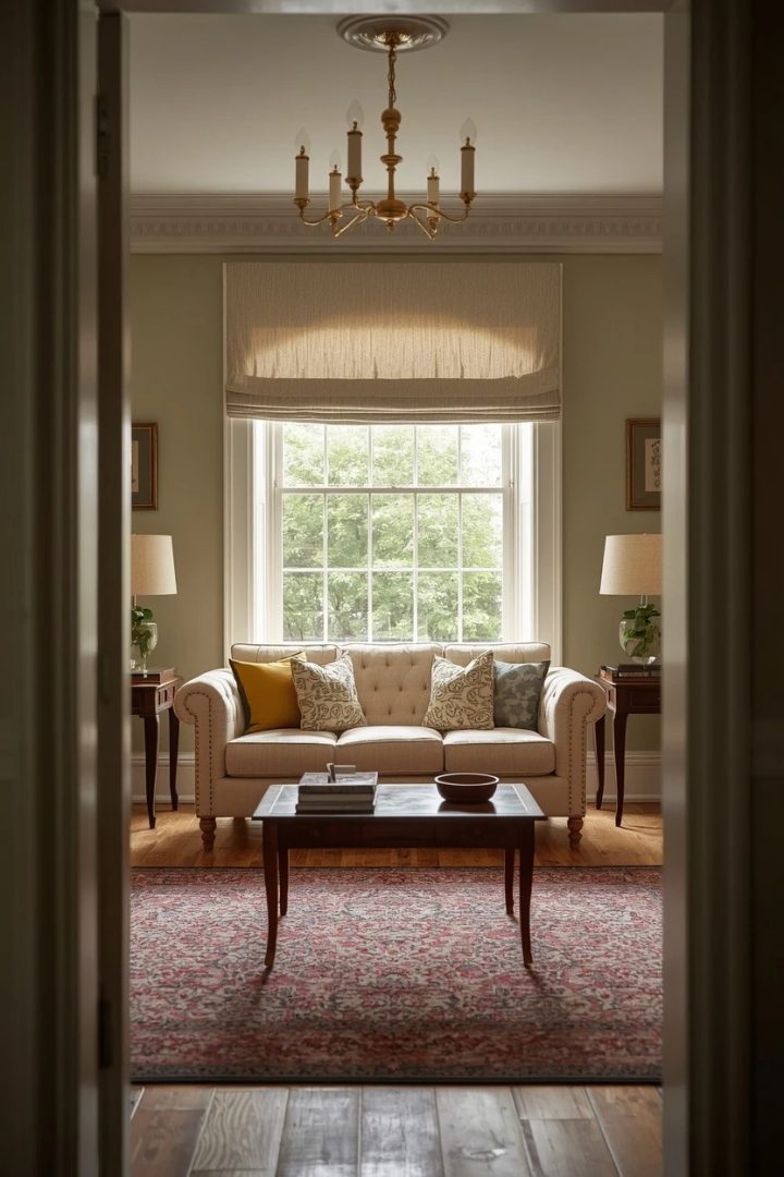 13. Roman Blind With a Soft Pelmet for a Traditional Room