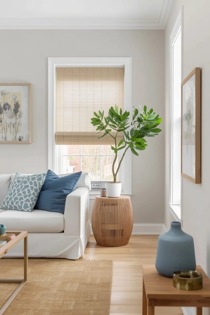 14. Matchstick Blinds for a Breezy Coastal Room