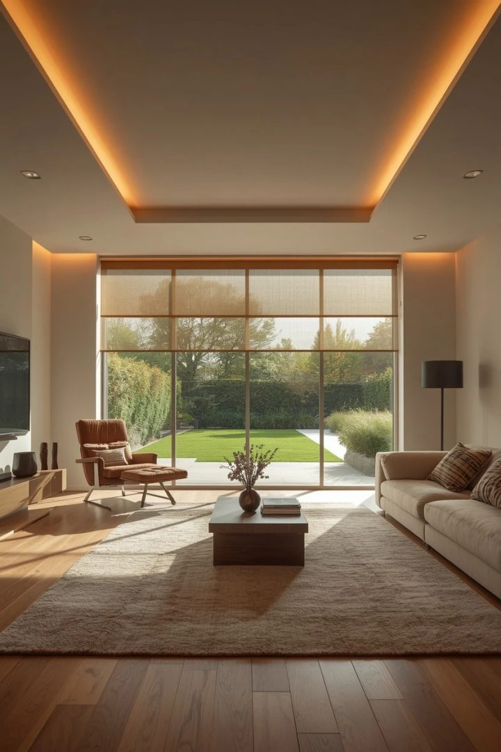 living room window covering ideas leaving a great view nearly bare