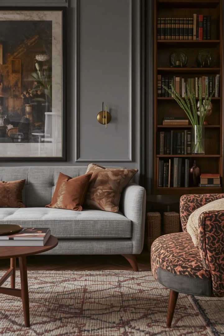 complete grey settee living room ideas scheme pulled together