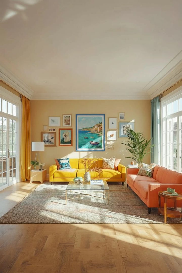 3. Create a Gallery Wall With a Consistent Frame Finish
