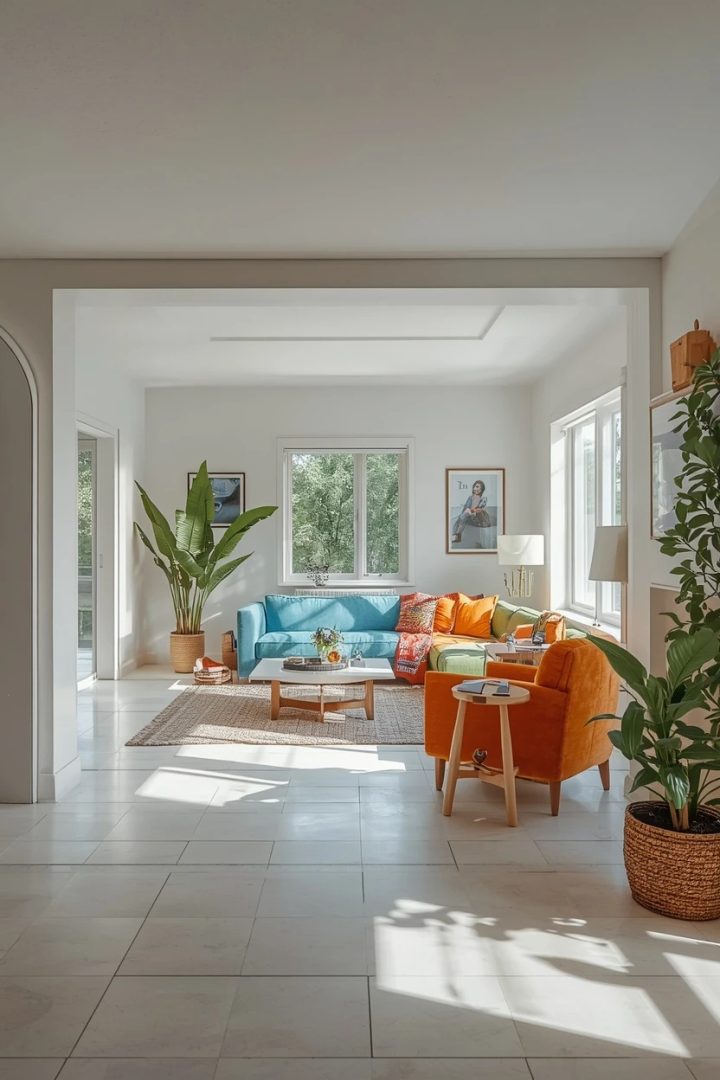 6. Bring in Live or High-Quality Faux Plants at Varying Heights
