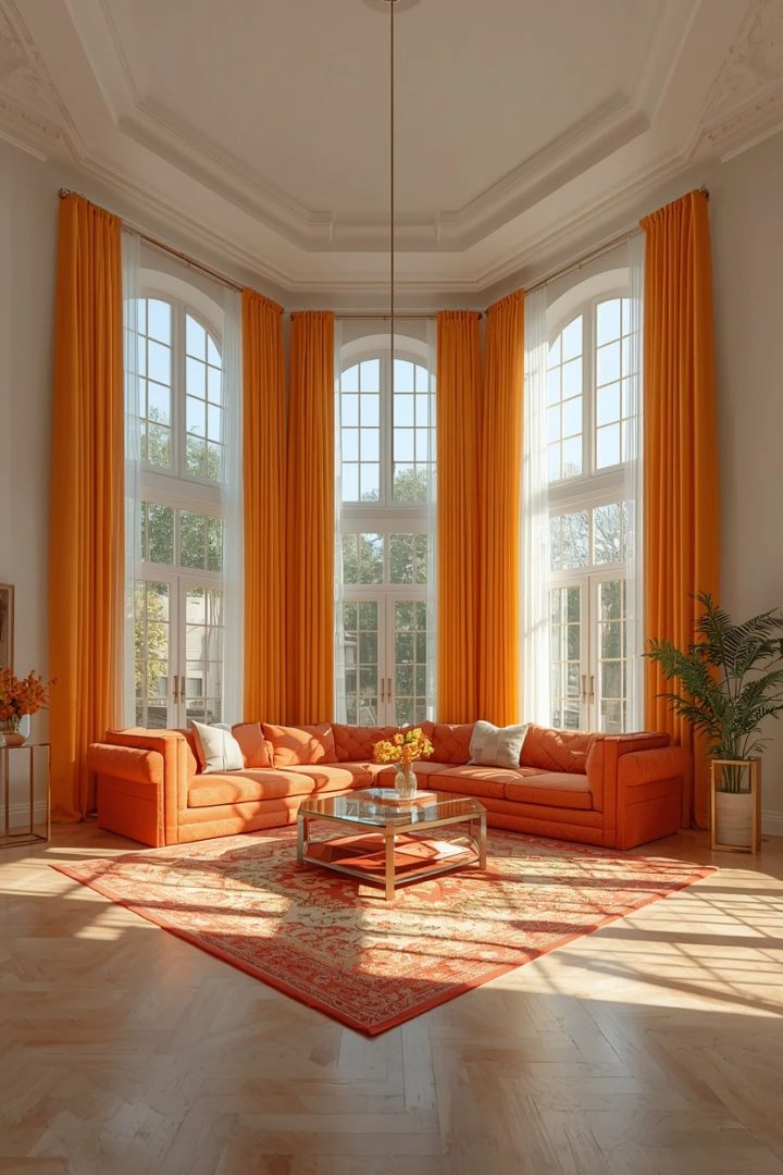 11. Use Curtains Hung Higher and Wider Than the Window Frame