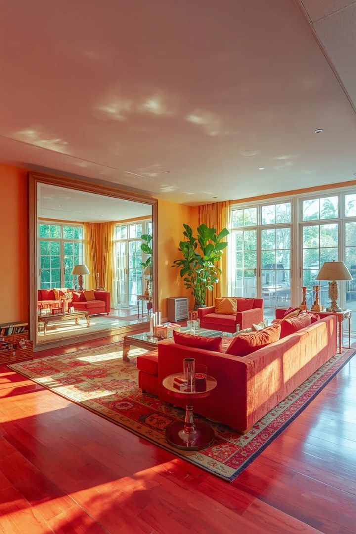 13. Use a Large Mirror to Bounce Light Across the Room