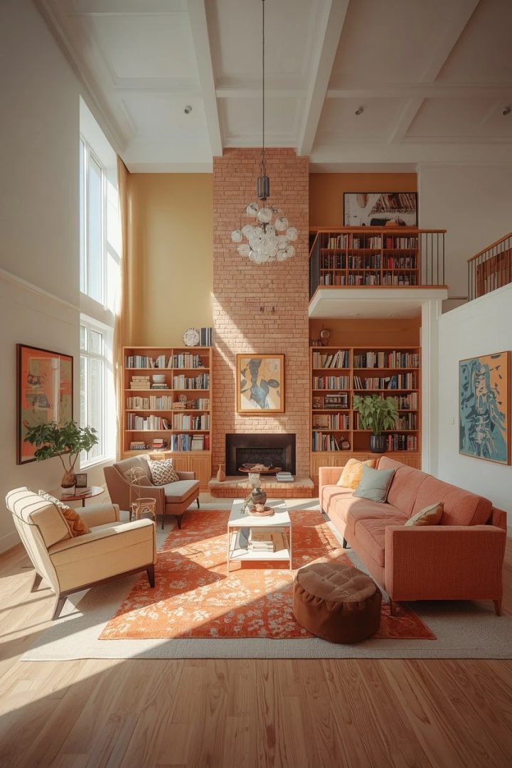 14. Build Height With a Tall Bookcase or Leaning Shelf