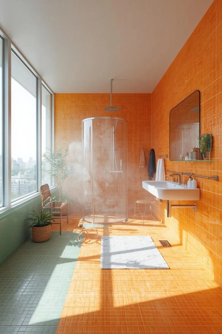 12. A Fog-Resistant Mirror Just Outside the Shower