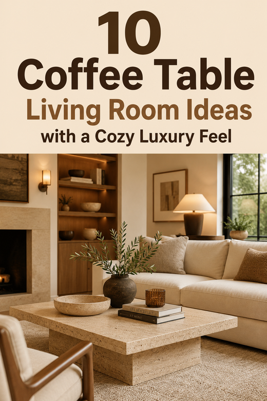Travertine Coffee Table Living Room Ideas with a Cozy Luxury Feel