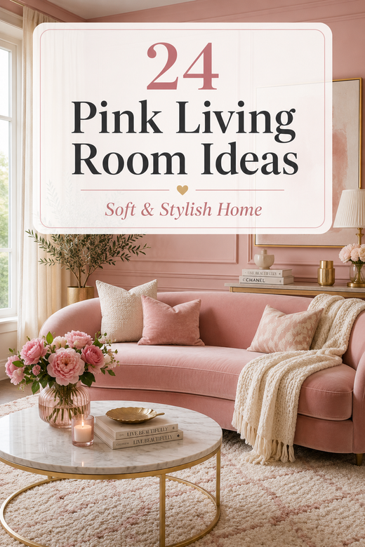 24 Pink Living Room Design Ideas for Women Who Love a Soft and Stylish Home