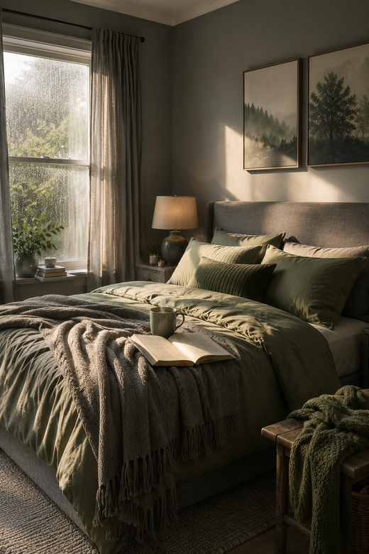 When Gray and Green Bedrooms Start Making the Whole Room Feel Finished