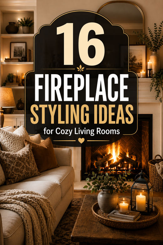 16 Fireplace Styling Ideas for Cozy Living Rooms with Creamy Stone Surrounds