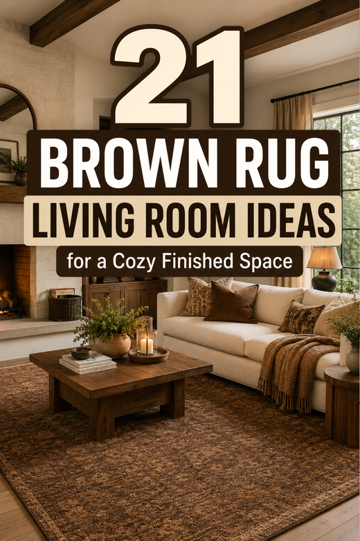 21 Brown Rug Living Room Ideas for a Cozy Finished Space